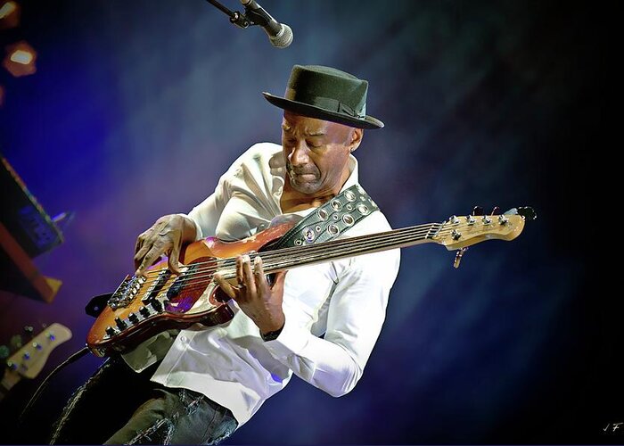 Marcus Miller Greeting Card featuring the photograph Marcus Miller by Jean Francois Gil