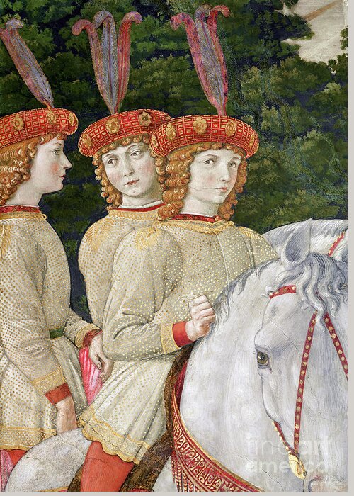 Art Greeting Card featuring the painting Maria by Benozzo Gozzoli