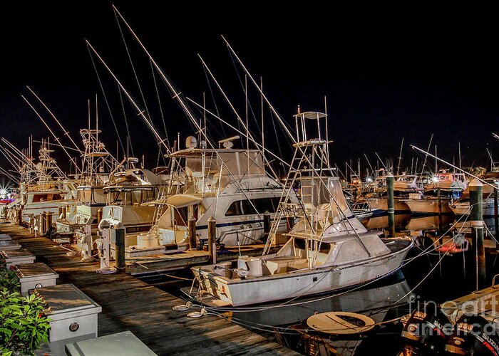 Boat. Boats Greeting Card featuring the photograph Marina Fishing Boats by Tom Claud