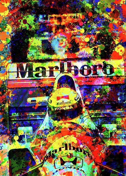 Digital Greeting Card featuring the digital art Marlboro Racing Line by Gary Grayson