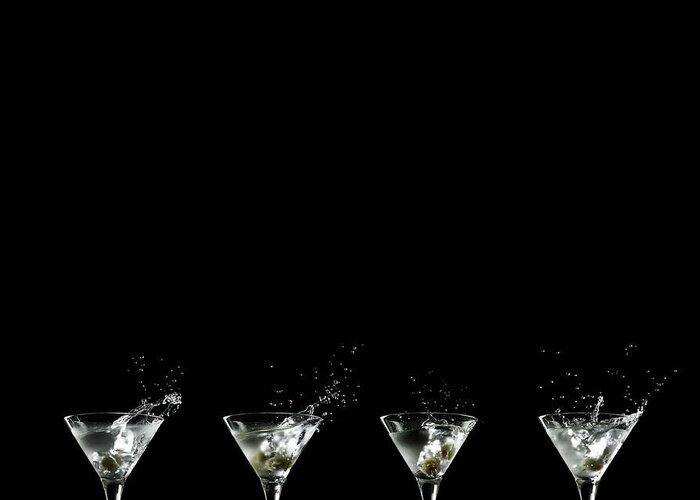 Martini Glass Greeting Card featuring the photograph Martini Splash by Monica Rodriguez