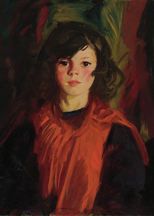 Portrait Greeting Card featuring the painting Mary Ann by Robert Henri