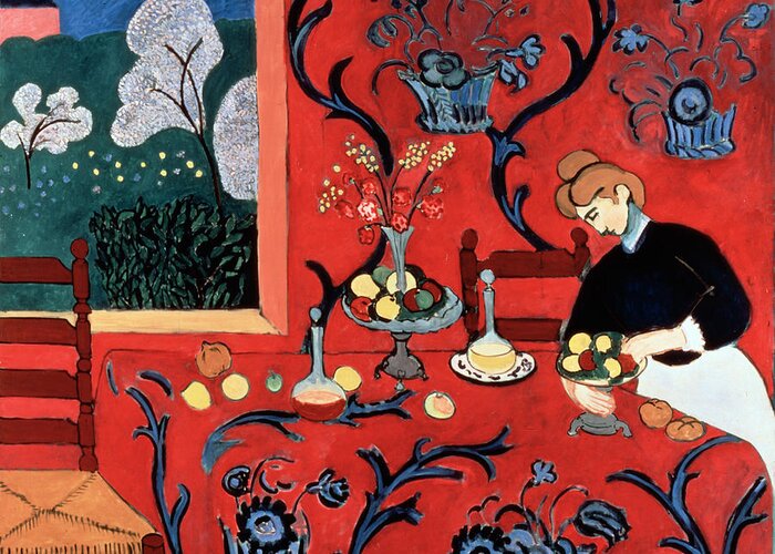 Art Of Hermitage Museum Greeting Card featuring the painting Matisse, Henri - The Red Room Harmony in Red by Hermitage Museum