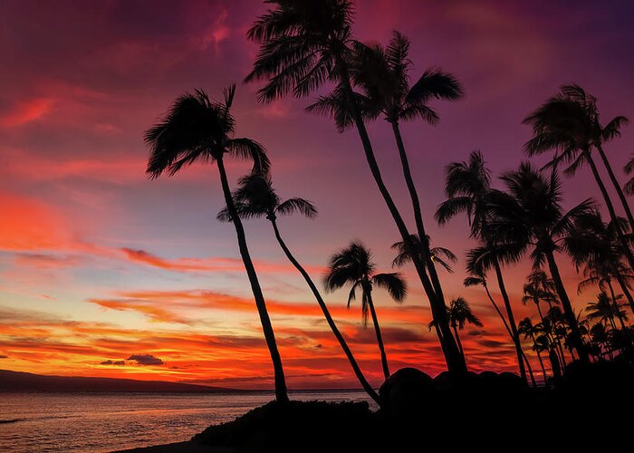 Maui Sunset Greeting Card featuring the photograph Maui Sunset by Jonathan Ross