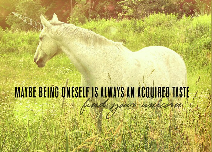 Acquired Greeting Card featuring the photograph MEADOW GRAY quote by Dressage Design