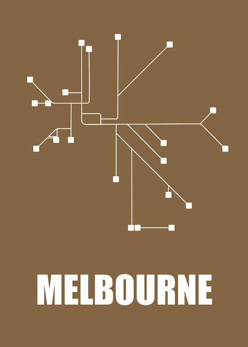 Melbourne Greeting Card featuring the digital art Melbourne Subway Map 2 by Naxart Studio