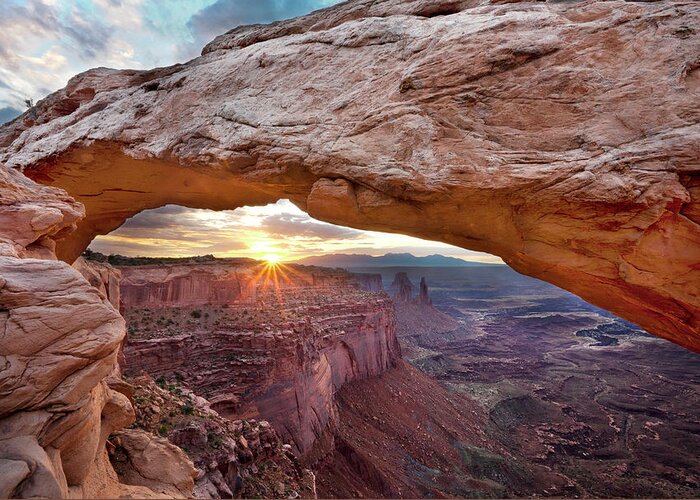 Tranquility Greeting Card featuring the photograph Mesa Arch, Canyonlands, Utah by Simon J Byrne