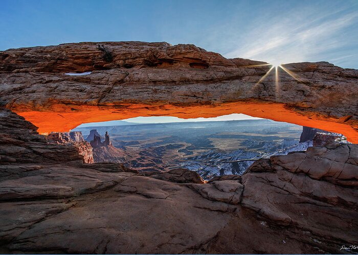 Mesa Arch Greeting Card featuring the photograph Mesa Arch Sunrise 2017 by Dan Norris