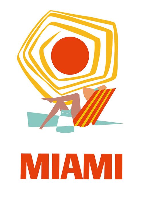 Miami Greeting Card featuring the digital art Miami by Long Shot