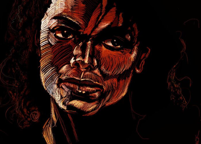  Greeting Card featuring the mixed media Michael by Howard Barry