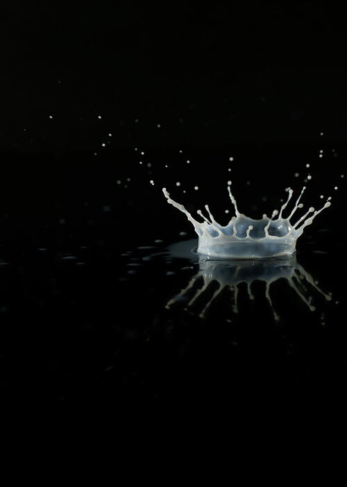 Milk Greeting Card featuring the photograph Milk Drop Splash by Benjamin Torode