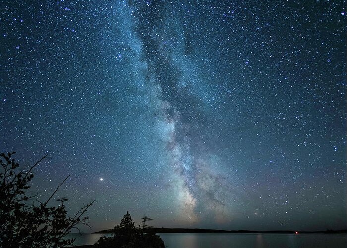  Greeting Card featuring the photograph Milky Way as seem from Isle Royale National Park by Nick Noble