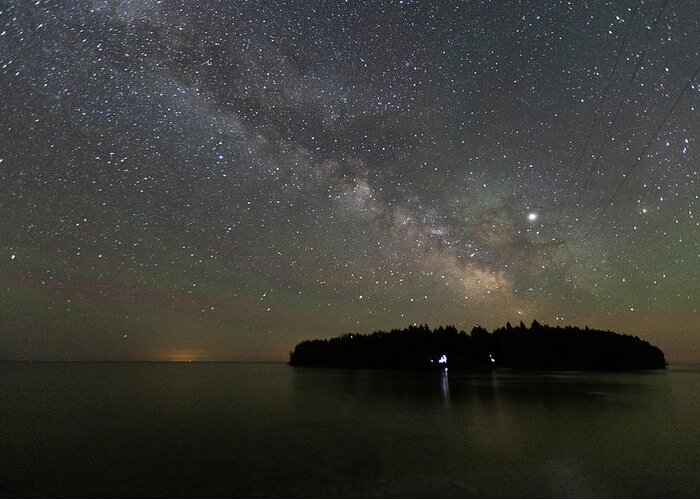 Door County Greeting Card featuring the photograph Milky Way Over Cana Island by Paul Schultz