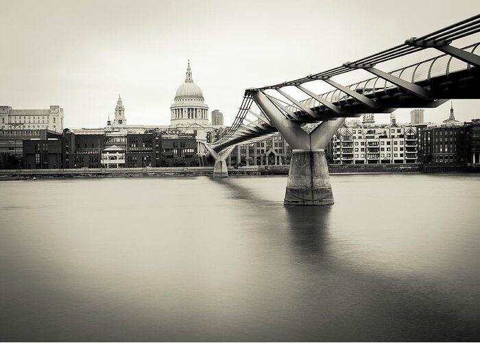 London Millennium Footbridge Greeting Card featuring the photograph Millennium Bridge In London by Lightkey