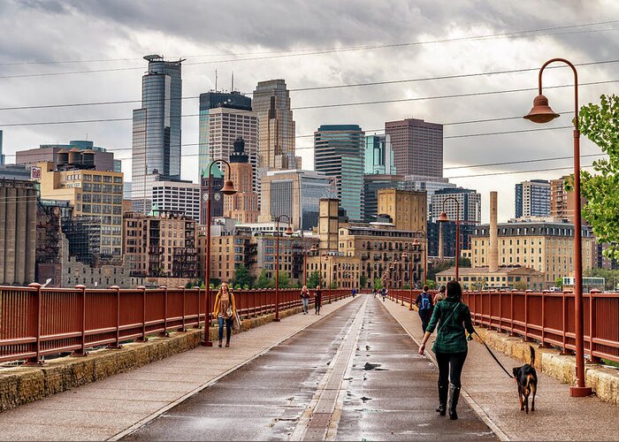 Minneapolis Greeting Card featuring the photograph Minneapolis Boarwalk by Framing Places