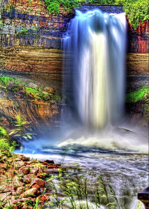 Scenics Greeting Card featuring the photograph Minnehaha Water Falls by Saibal