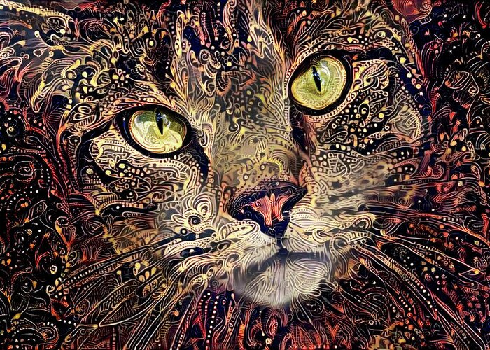 Meet Jax Greeting Card featuring the digital art Mister Intensity by Peggy Collins