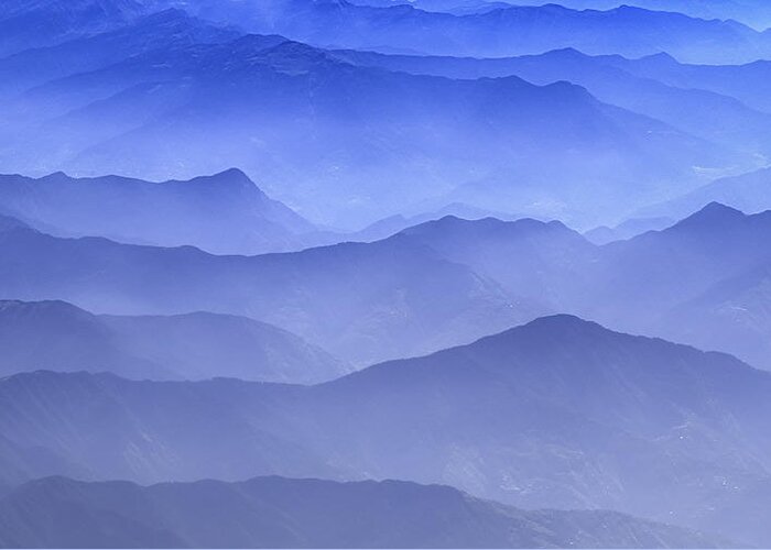 Layers Greeting Card featuring the photograph Misty Layers Of Himalayan Mountains by Jeetendra