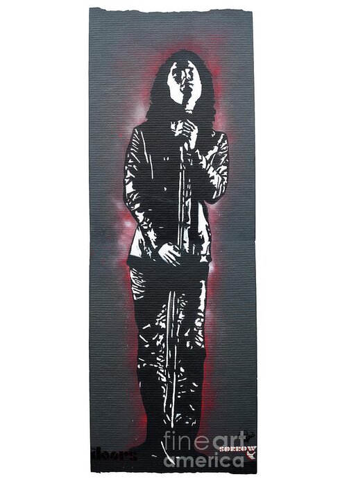 Jim Morrison Greeting Card featuring the painting Mojo Risen by SORROW Gallery