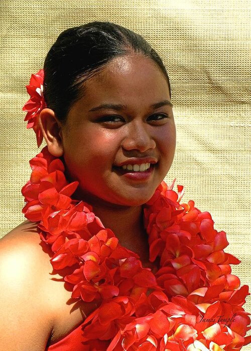 Molokai Hula Girl Greeting Card featuring the photograph Molokai Hula Girl by James Temple