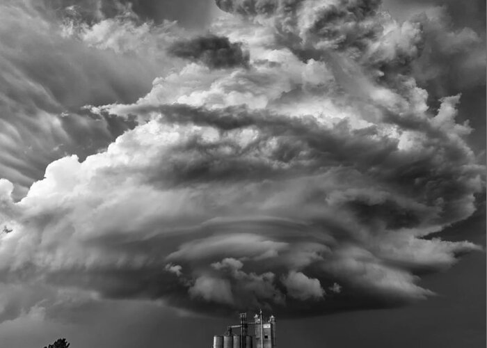 Sky Greeting Card featuring the photograph Monochrome Mesocyclone by Rob Darby