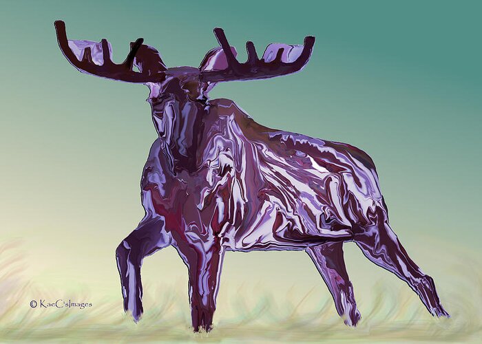 Moose Greeting Card featuring the digital art Montana Moose 2 by Kae Cheatham