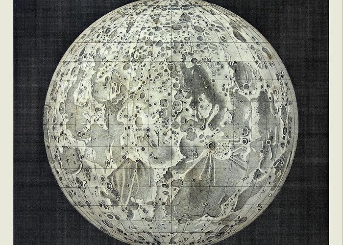Map Greeting Card featuring the photograph Moon Map by Detlev Van Ravenswaay/science Photo Library