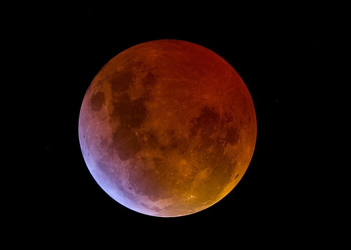 Moon Greeting Card featuring the photograph Moon Total Eclipse by Diego Barucco