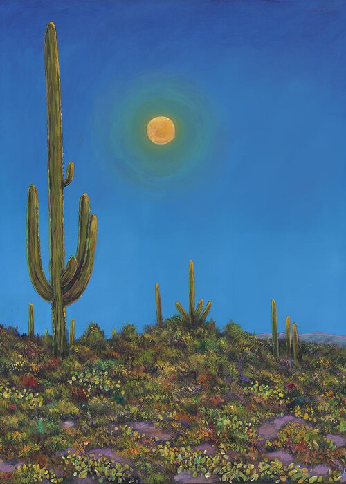 Arizona Greeting Card featuring the painting Moonlight Serenade by Johnathan Harris