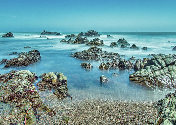 California Central Coast Greeting Card featuring the photograph Moonstone Beach at Low Tide by Donald Pash