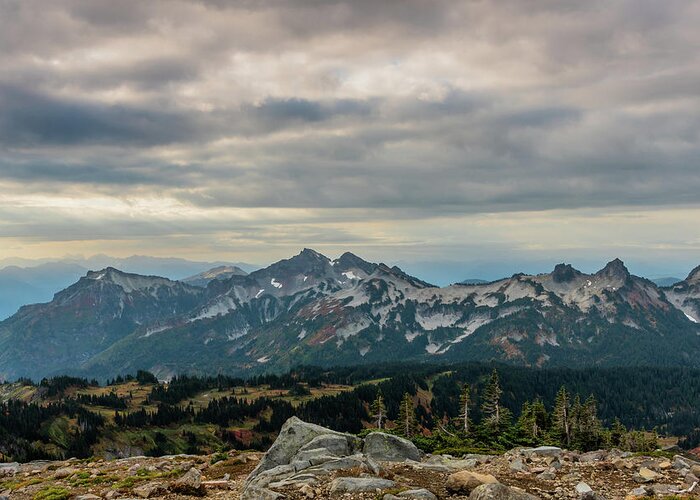 Adventure Greeting Card featuring the photograph Morning Light Over Tatoosh Range by Kelly VanDellen