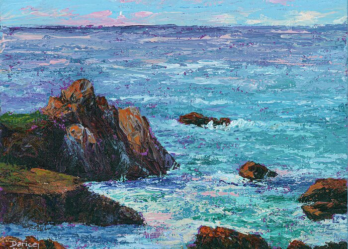 Seascape Greeting Card featuring the painting Morning Rise by Darice Machel McGuire
