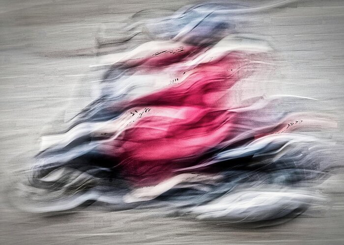 Morocco Greeting Card featuring the photograph Morocco Motorcycle Rider Abstract by Stuart Litoff