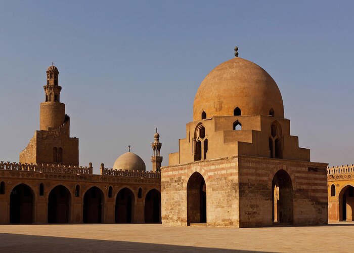 Arch Greeting Card featuring the photograph Mosque Of Ibn Tulun, Cairo by Wavelet Photography