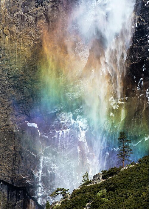 Yosemite Greeting Card featuring the photograph Motley Falls by Naphat Chantaravisoot