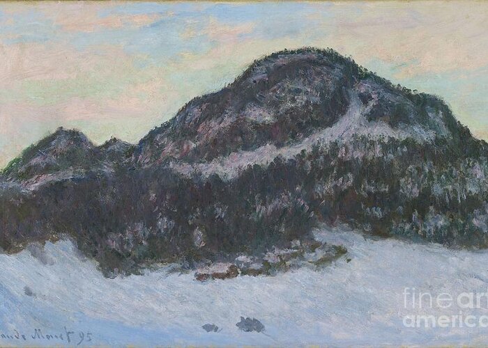 19th Century Greeting Card featuring the painting Mount Kolsas, 1895 by Claude Monet