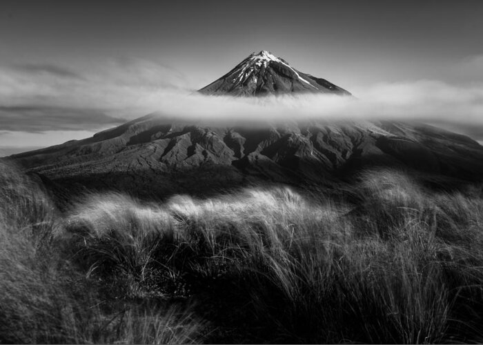 Landscape Greeting Card featuring the photograph Mount Taranaki by Wei He