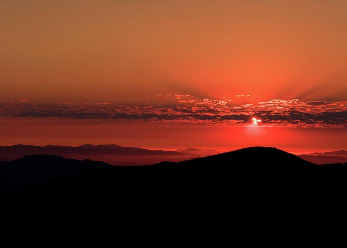 Sunset Greeting Card featuring the photograph Mountain Sunset by Briand Sanderson
