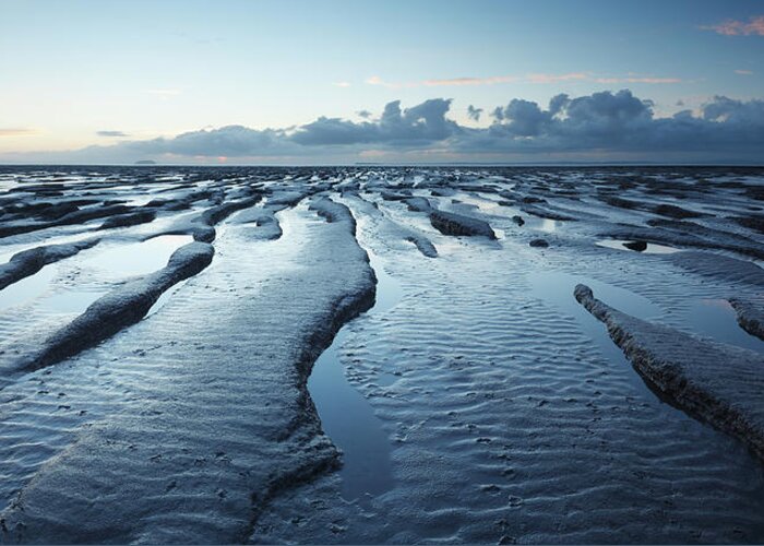 Scenics Greeting Card featuring the photograph Mudflats At Sand Bay, Dusk by James Osmond