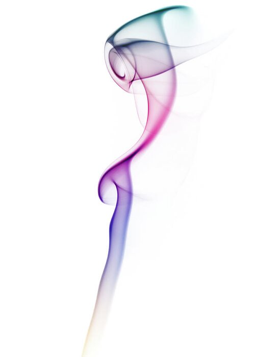 Curve Greeting Card featuring the photograph Multicolor Smoke by Gm Stock Films