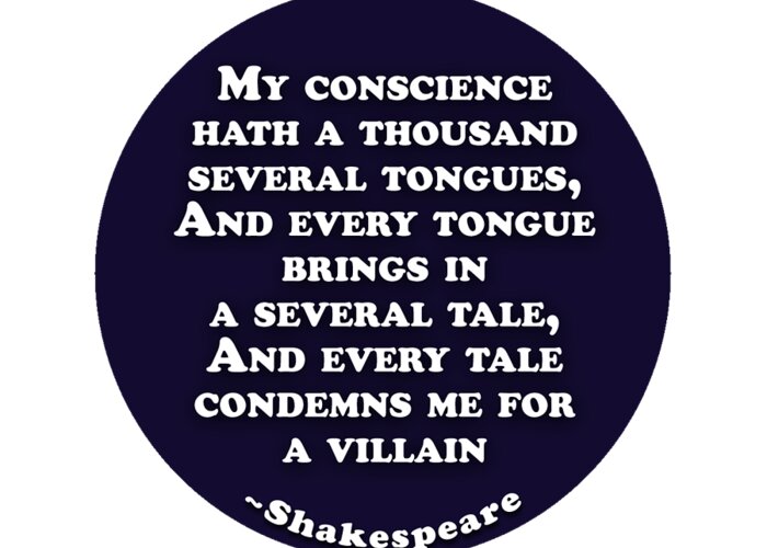 My Greeting Card featuring the digital art My conscience #shakespeare #shakespearequote by Tinto Designs