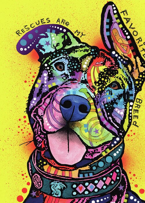 Pitbull Greeting Card featuring the mixed media My Favorite Breed by Dean Russo