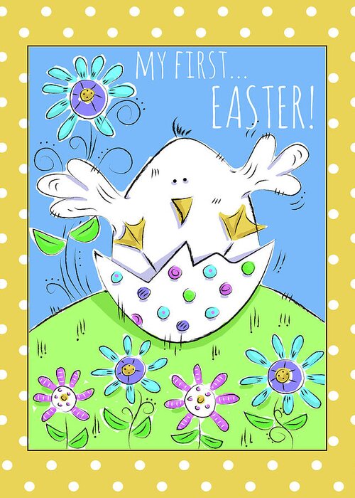First Greeting Card featuring the digital art My First Easter by Deidre Mosher