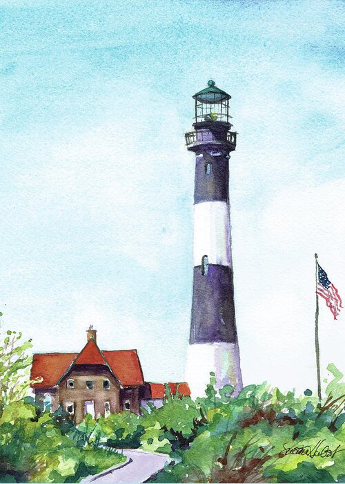 Fire Island Greeting Card featuring the painting My Lighthouse by Susan Herbst