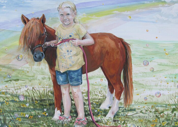 My Greeting Card featuring the painting My Time with Ginger by Sheri Jo Posselt