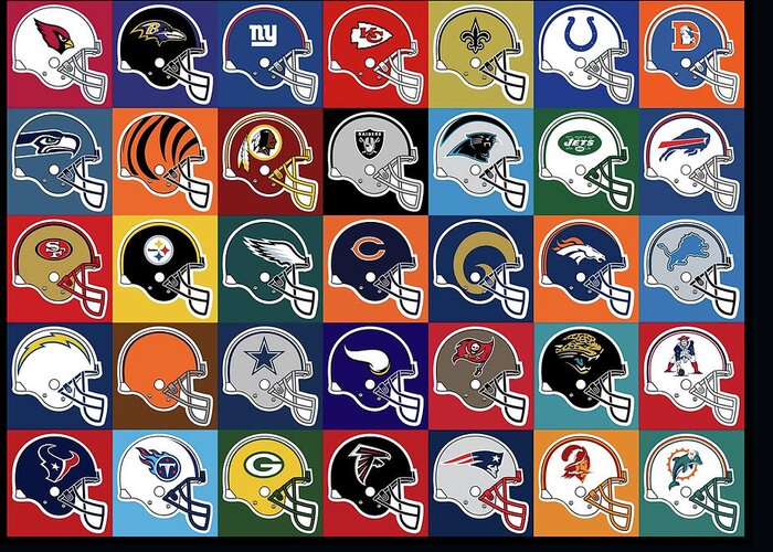 National Football League Background Helmets Teams Greeting Card by Movie  Poster Prints