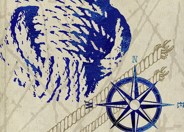 Nautical Decor Greeting Card featuring the mixed media Nautical Rope by Karen Williams