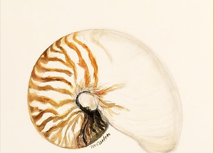 Nautilus Greeting Card featuring the painting Nautilus by M Carlen