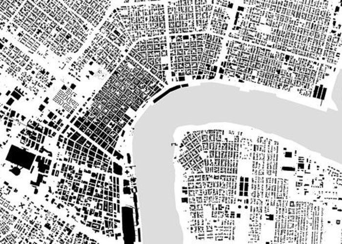 City Greeting Card featuring the digital art New Orleans building map by Christian Pauschert