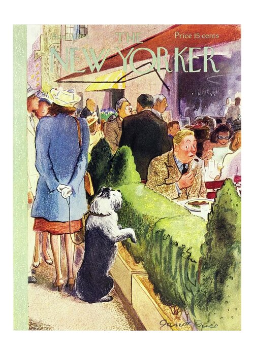 Illustration Greeting Card featuring the painting New Yorker August 17 1946 by Garrett Price